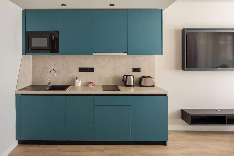 Deluxe Apartment with 2 bedrooms | Private kitchen | Fridge, microwave, oven, stovetop