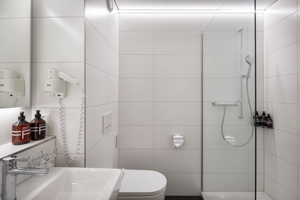Premium Double Room | Bathroom | Shower, free toiletries, hair dryer, slippers