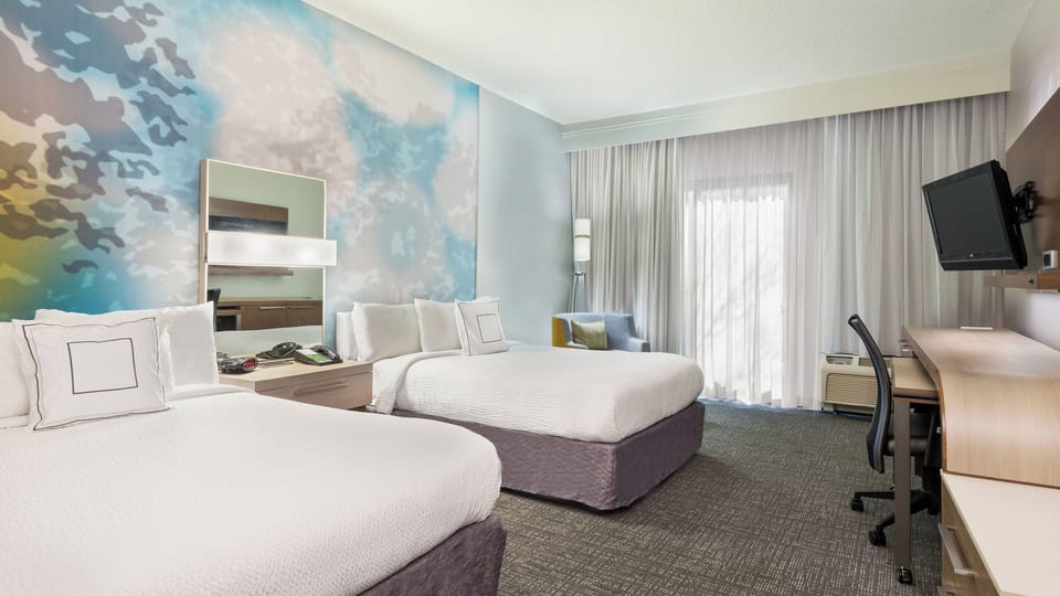 Room, 2 Double Beds | Hypo-allergenic bedding, down comforters, desk, laptop workspace