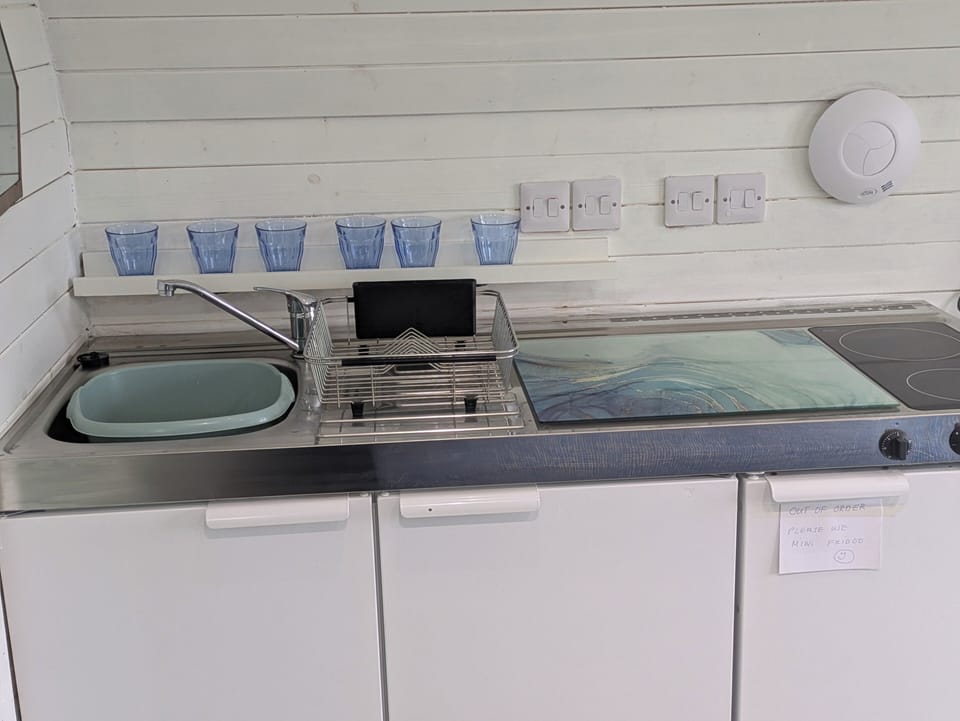 Microwave, stovetop, electric kettle, toaster