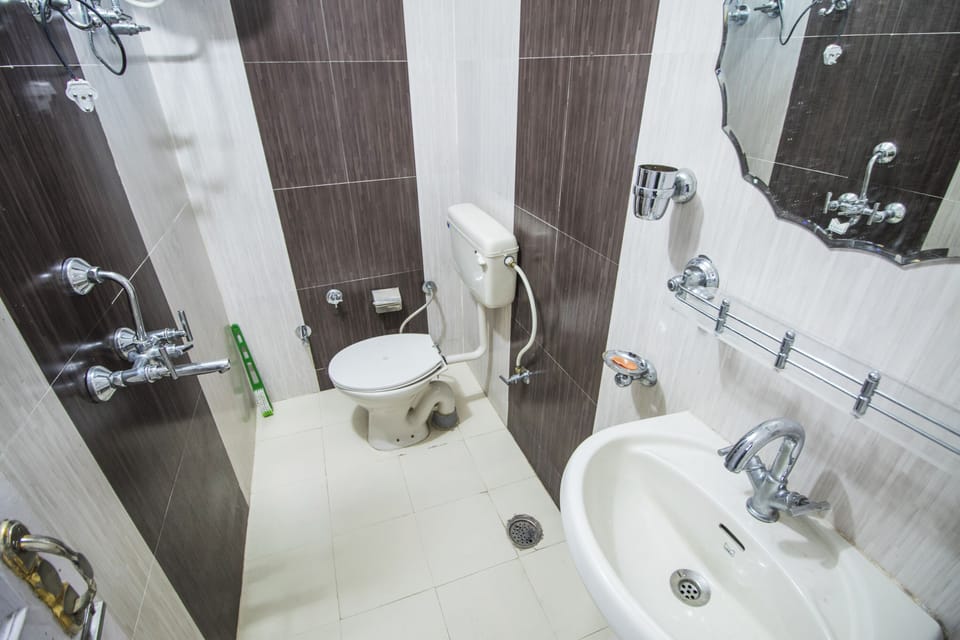 Shower, slippers, towels