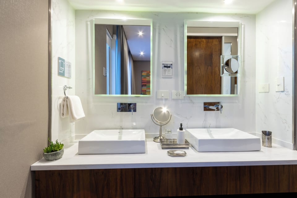 Deluxe Suite, 1 Double or 2 Twin Beds | Bathroom | Shower, rainfall showerhead, free toiletries, hair dryer