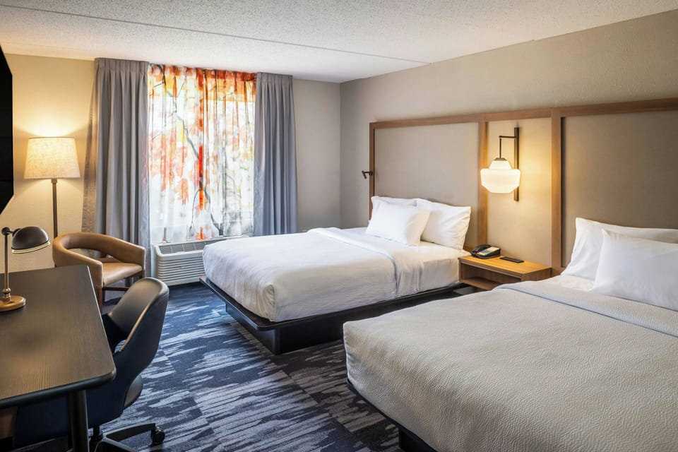 Room, 2 Queen Beds | Premium bedding, desk, laptop workspace, blackout drapes