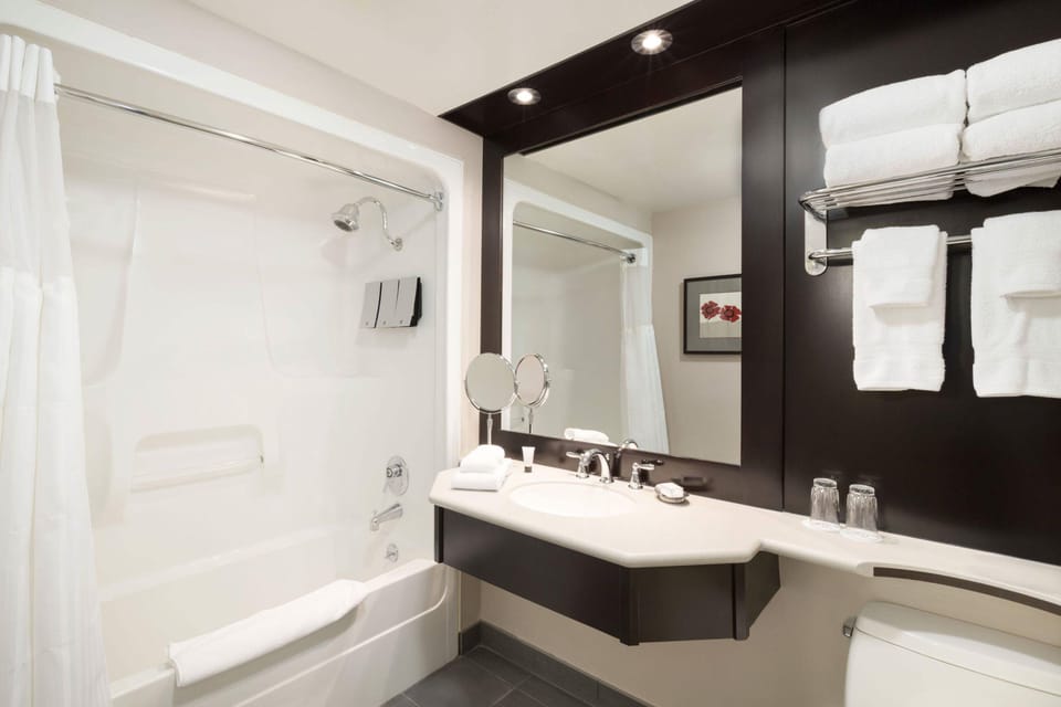 Free toiletries, hair dryer, towels, soap