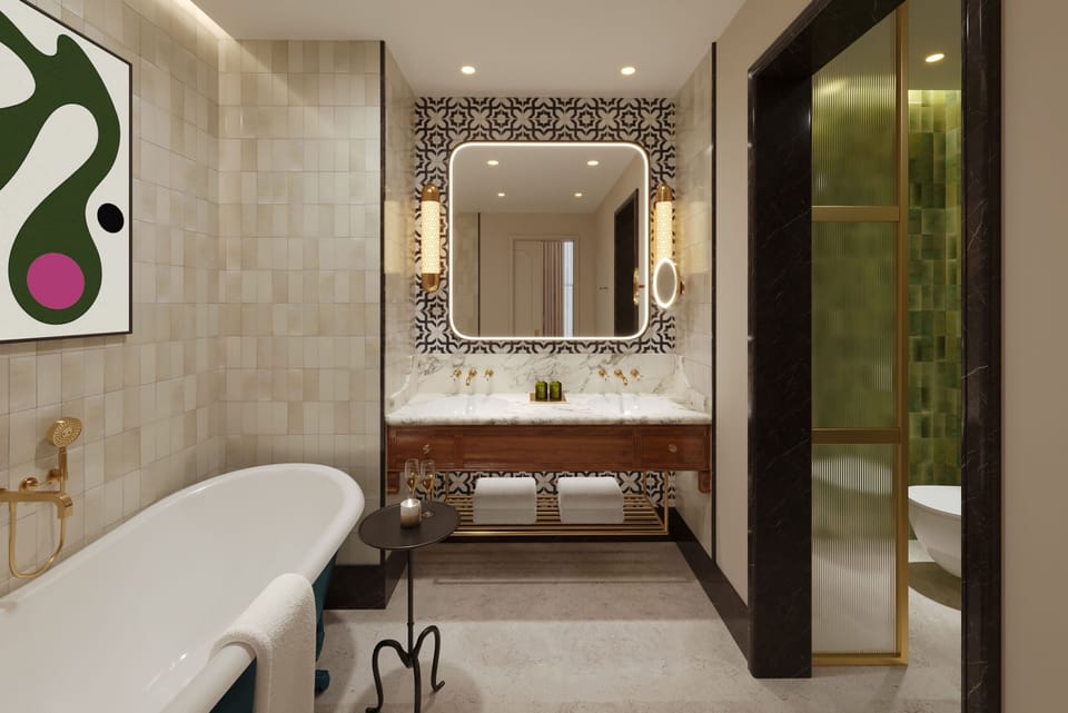 Suite, 1 King Bed, City View | Bathroom | Shower, eco-friendly toiletries, hair dryer, towels