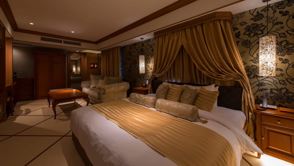 Premium bedding, down comforters, desk, iron/ironing board (on request)
