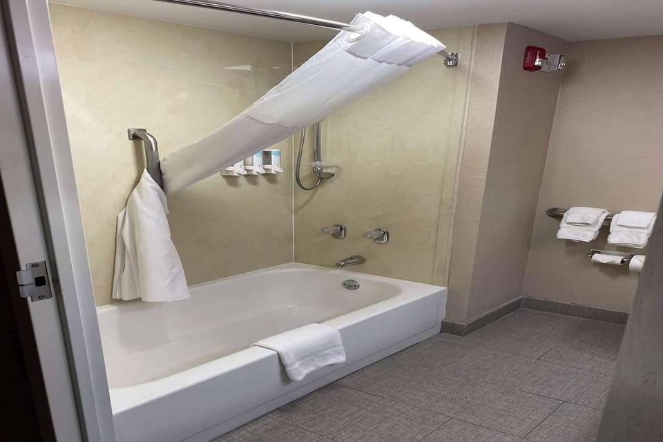 Hair dryer, towels