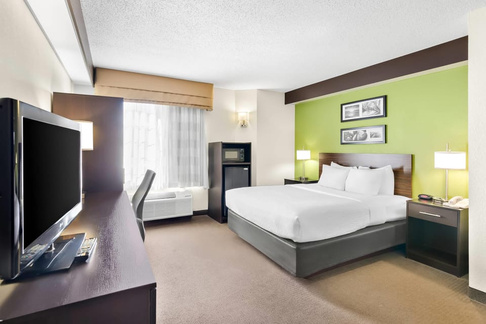 Room, 1 Queen Bed, Accessible, Non Smoking | Premium bedding, in-room safe, desk, iron/ironing board