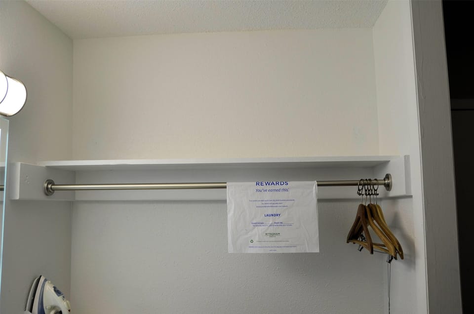 Desk, blackout drapes, iron/ironing board, free WiFi