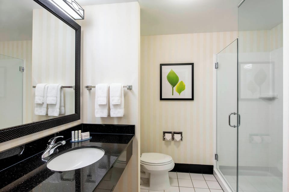 Room, 1 King Bed | Bathroom | Combined shower/tub, free toiletries, hair dryer, towels