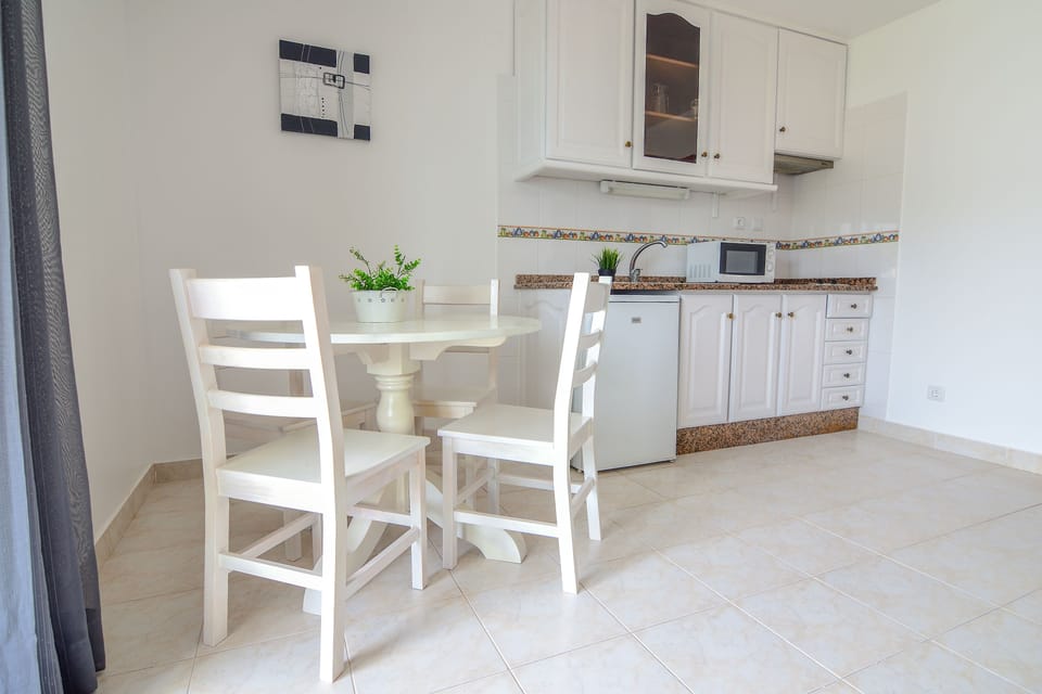 Fridge, microwave, stovetop, electric kettle
