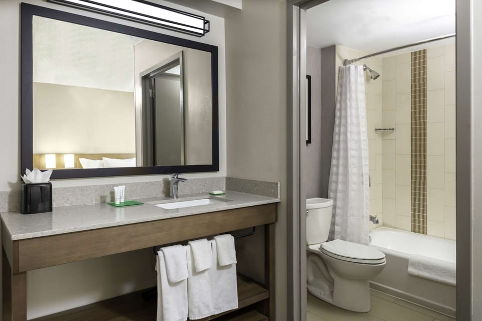 Free toiletries, hair dryer, towels