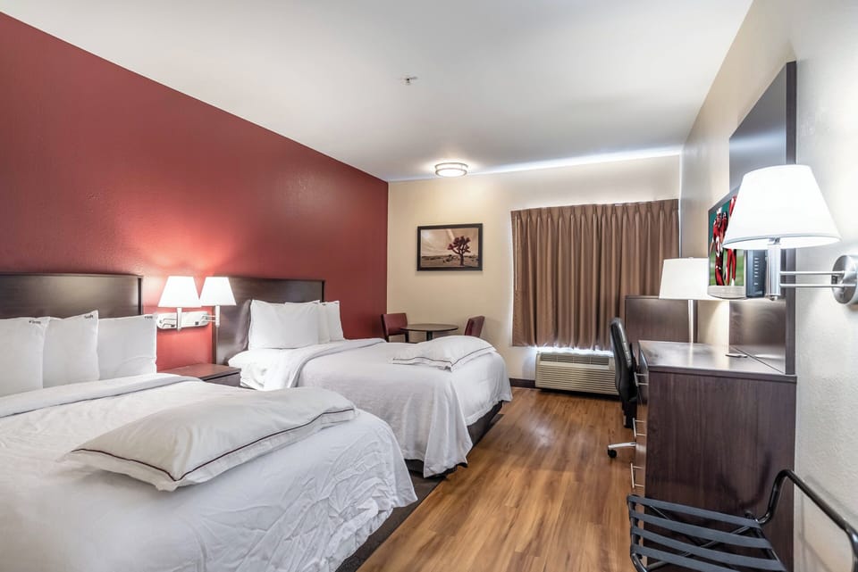 Premium Room, 2 Double Beds (Upgraded Bedding & Snack, Smoke Free) | Desk, blackout drapes, cribs (free), WiFi (free)