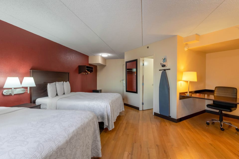 Premium Room, 2 Double Beds (Upgraded Bedding & Snack, Smoke Free) | Desk, blackout drapes, cribs (free), WiFi (free)