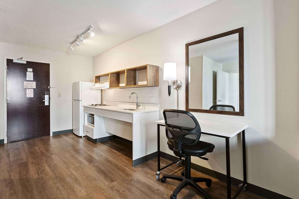 Desk, blackout drapes, iron/ironing board, WiFi (free)
