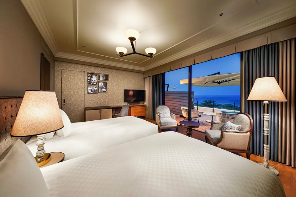 Main Building Premier Ocean View Twin Room - Non-Smoking | Minibar, in-room safe, desk, blackout drapes