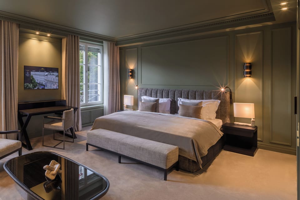 Premium bedding, down comforters, minibar, in-room safe