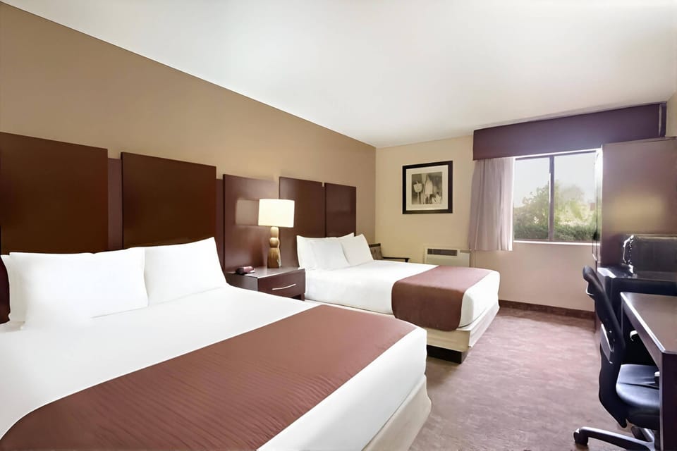 Standard Room, 2 Queen Beds, Non Smoking | Desk, iron/ironing board, free WiFi, bed sheets