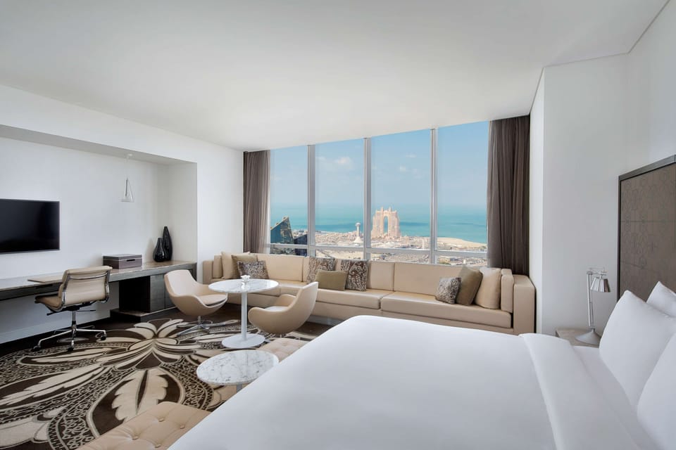 Premium bedding, down comforters, memory foam beds, minibar