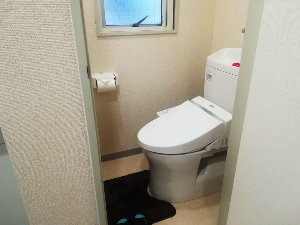 Separate tub and shower, free toiletries, hair dryer, slippers