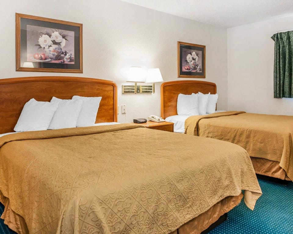 Standard Room, 2 Queen Beds, Non Smoking | Desk, blackout drapes, iron/ironing board, free WiFi