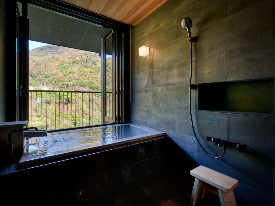 Premium Design Room with Semi-Open-Air Bath and Terrace Non Smoking | Bathroom | Free toiletries, hair dryer, slippers, electronic bidet
