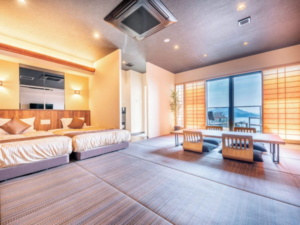 Japanese style junior suit room with open-air Non-smoking | Premium bedding, down comforters, pillowtop beds, in-room safe