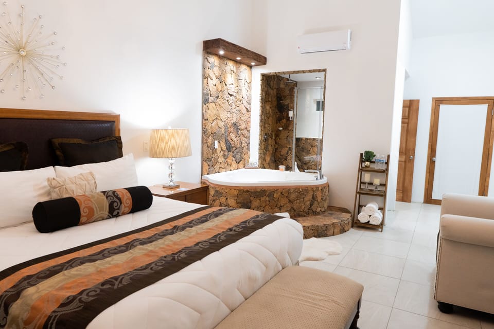 Luxury Room, Hot Tub, Mountain View | Laptop workspace, iron/ironing board, free WiFi, bed sheets