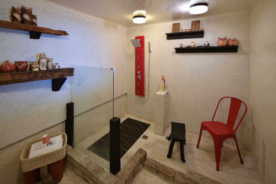 Deluxe Double Room | Bathroom | Shower, hair dryer, slippers, towels