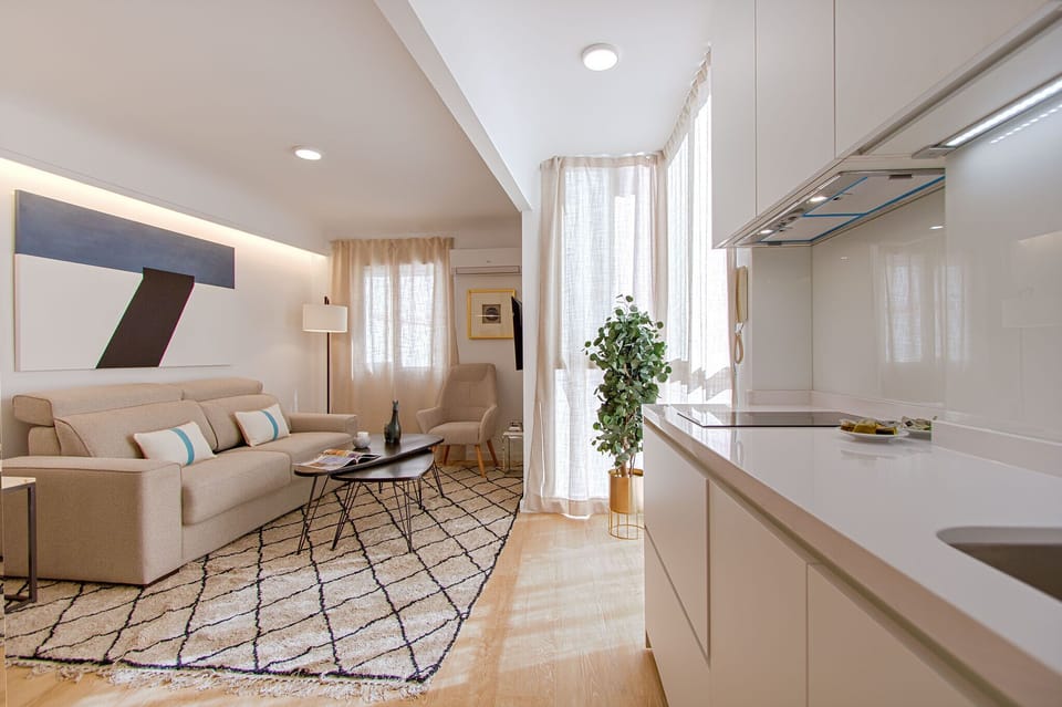 Apartment | Private kitchen | Full-size fridge, microwave, oven, stovetop