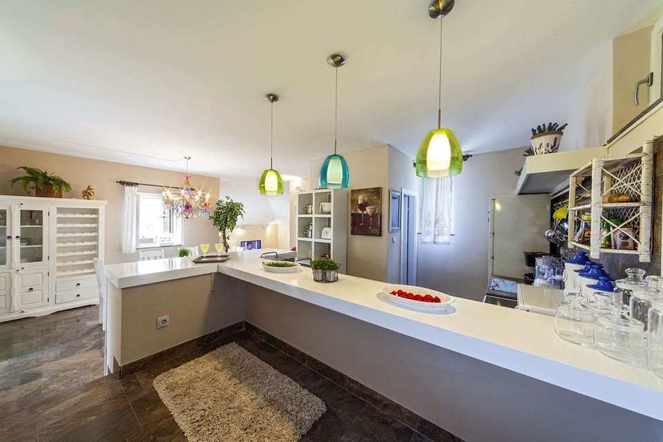 Villa, Sea View | Private kitchen | Full-size fridge, microwave, oven, stovetop