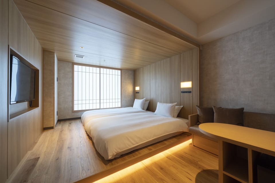 Wood Box Twin Room with Shower, Non Smoking 25sqm (Fixed Window) | Hypo-allergenic bedding, in-room safe, blackout drapes