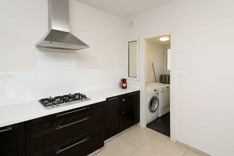 Luxury Apartment | Private kitchen | Full-size fridge, microwave, oven, stovetop