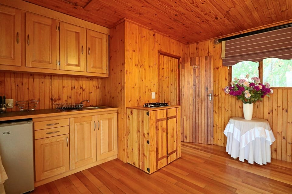 Room Chalet | Private kitchenette | Mini-fridge, stovetop, electric kettle, toaster