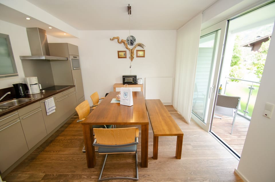 Apartment | Private kitchen | Fridge, microwave, oven, stovetop