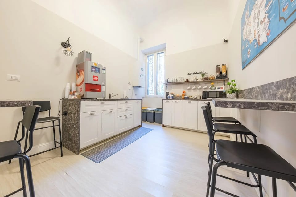 Full-size fridge, microwave, espresso maker, coffee/tea maker