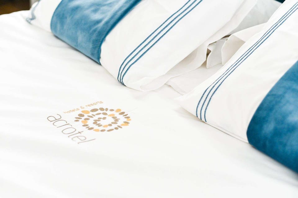 Premium bedding, desk, laptop workspace, soundproofing