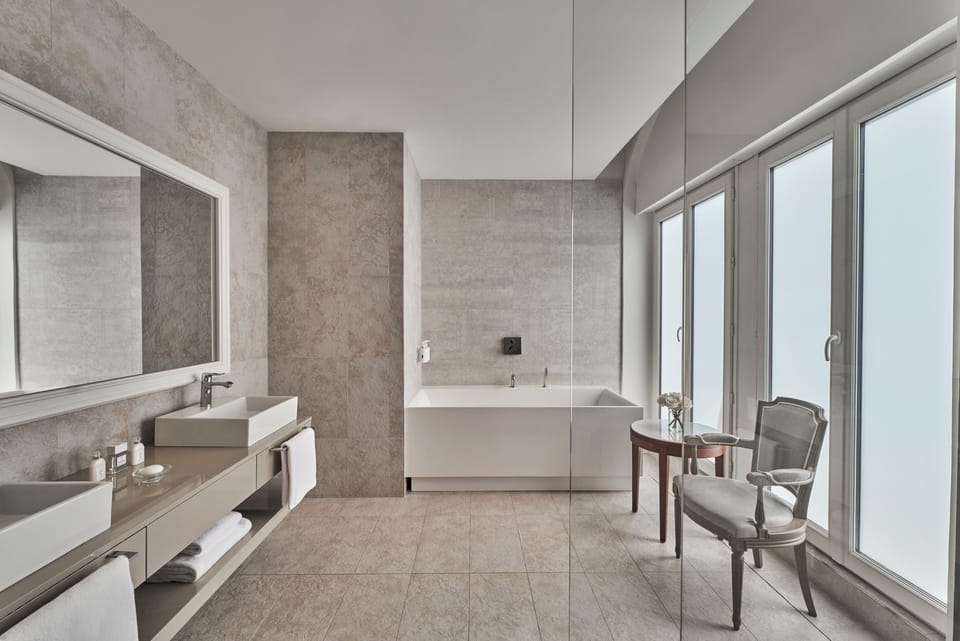 Presidential Suite, 1 Double Bed, Sea View | Bathroom | Free toiletries, hair dryer, bathrobes, slippers