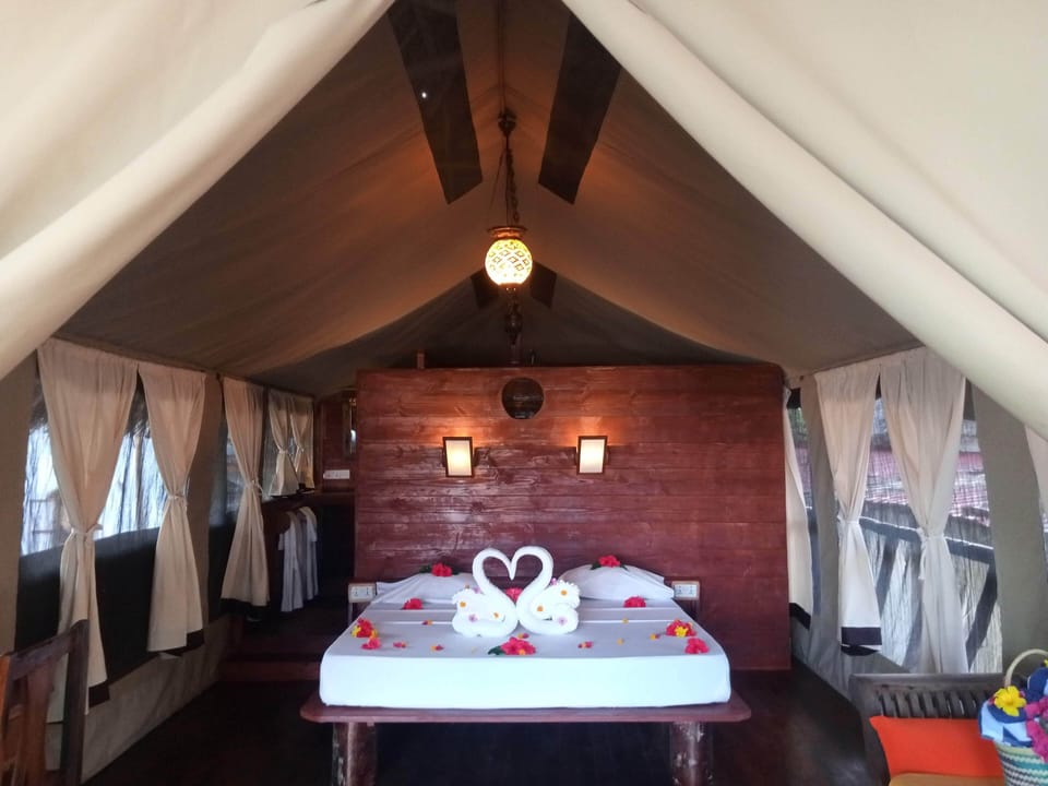 Luxury Tent Ocean Front no 1 | Egyptian cotton sheets, premium bedding, down comforters, pillowtop beds