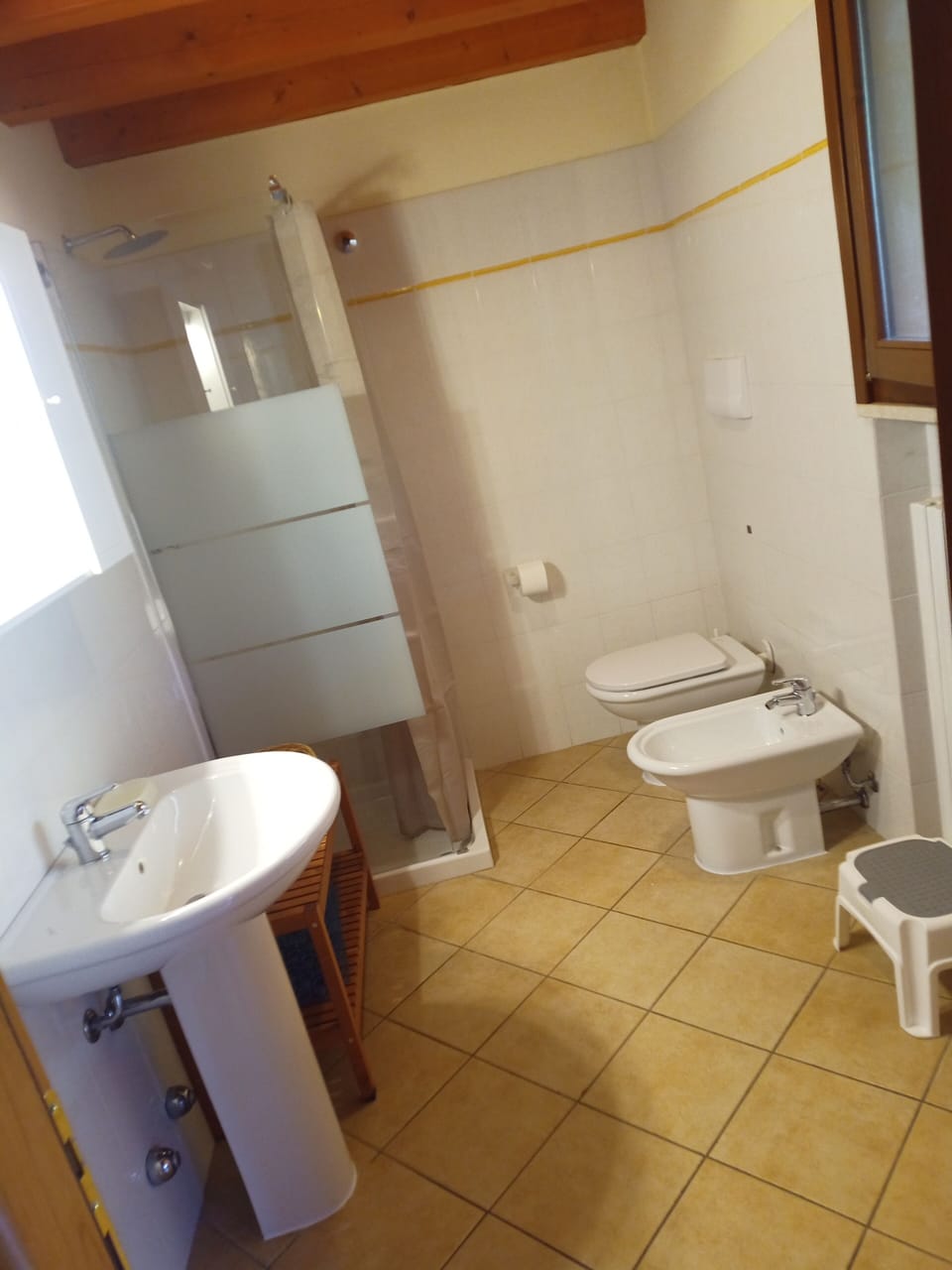 Shower, rainfall showerhead, hair dryer, bidet