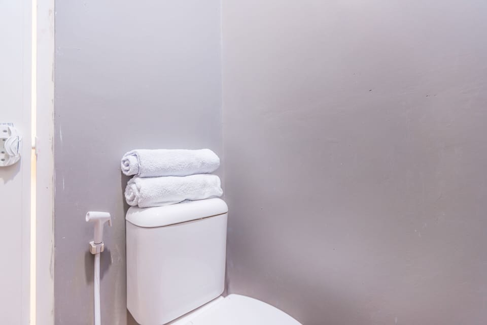 Shower, bidet, towels