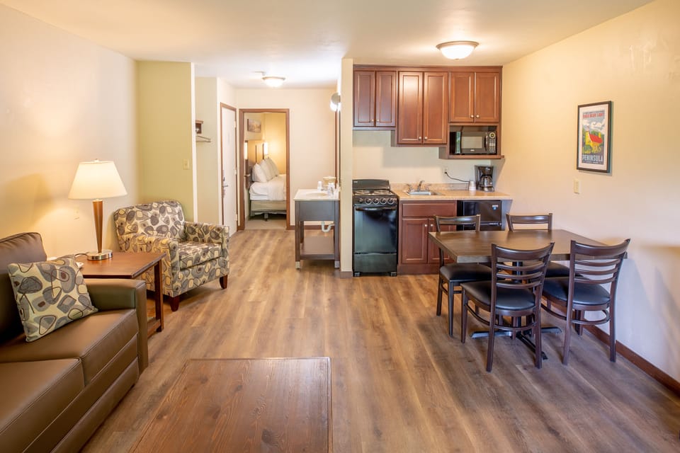 Standard Suite, 1 King Bed with Sofa bed, Non Smoking, Microwave | Living area | TV