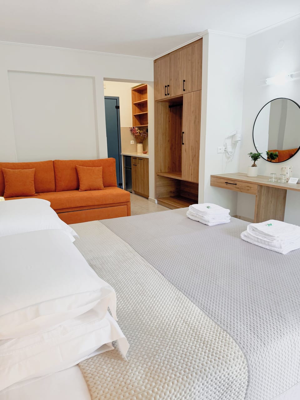 Garden Semi Basement Studio | Premium bedding, down comforters, in-room safe, individually decorated
