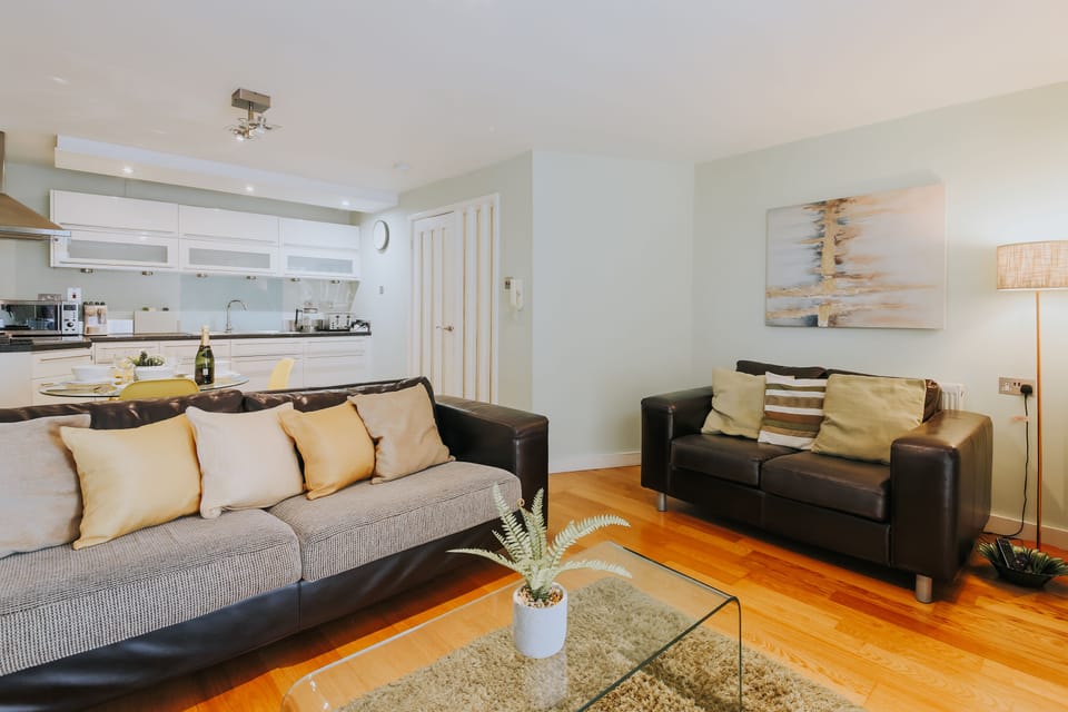 The Garden Apartment | Living area | Flat-screen TV, Netflix, DVD player, streaming services