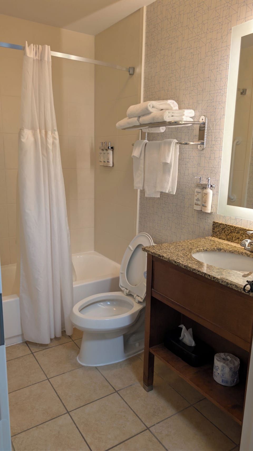 Free toiletries, hair dryer, towels, soap