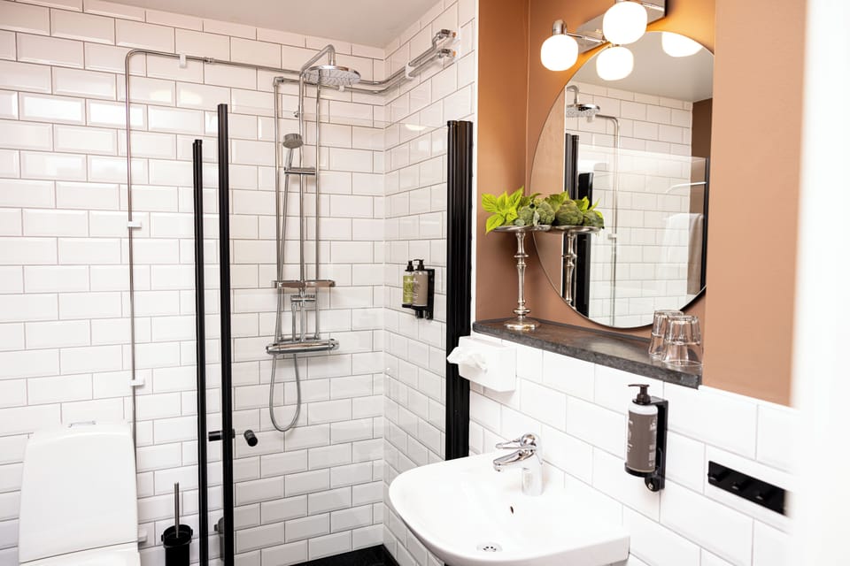 Premium Double Room | Bathroom | Shower, hair dryer, towels