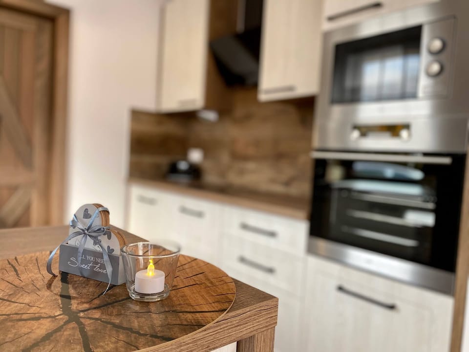 Family Villa | Private kitchen | Fridge, microwave, oven, stovetop