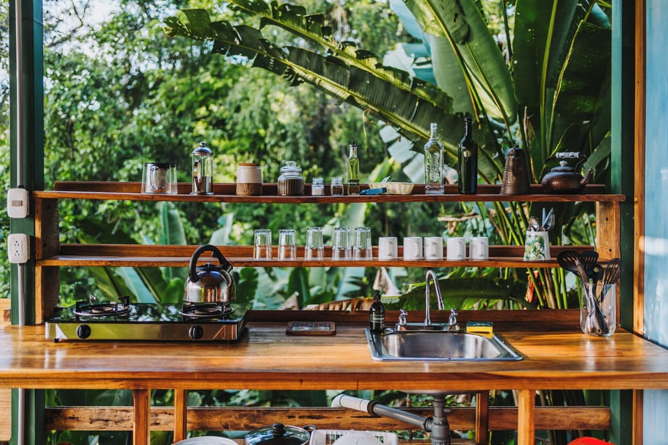 Glamping Tent - Frida | Private kitchen | Coffee/tea maker, eco-friendly cleaning products, paper towels