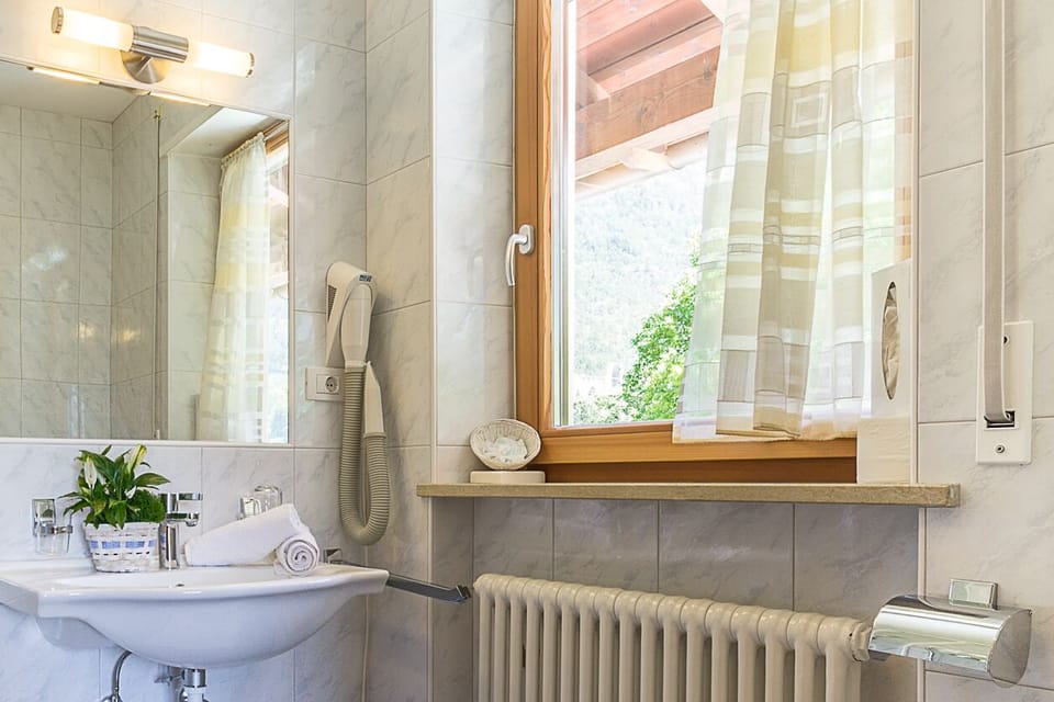 Double Room, Mountain View | Bathroom | Shower, hair dryer, towels