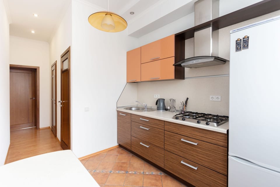 Superior Apartment (floor 4) | Private kitchen | Coffee/tea maker, full-size fridge, microwave, stovetop